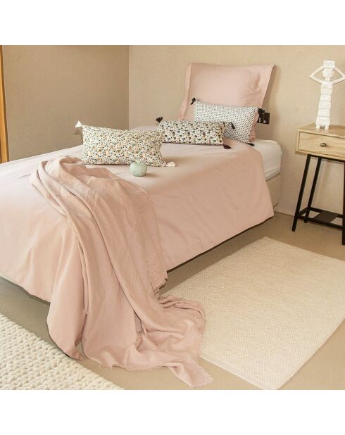 Parure de lit en satin de coton Julia rose