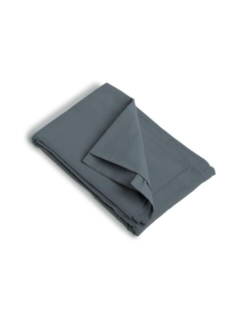 Drap housse en coton lavé Luna bleu orage