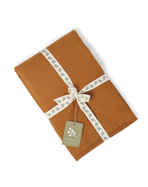 Drap plat percale de coton Nina caramel