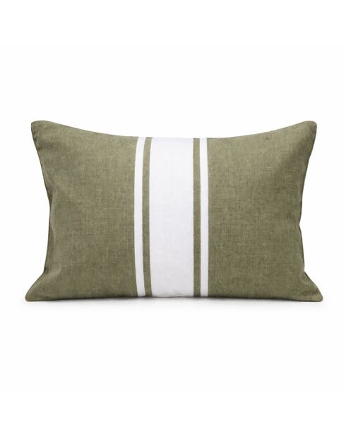 Cuscino da spiaggia St Tropez in cotone verde kaki - 39x25 cm