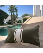 Cuscino da spiaggia St Tropez in cotone verde kaki - 39x25 cm