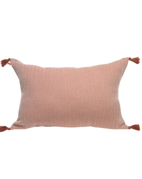 Kussenhoes van rood katoen Megeve tomette