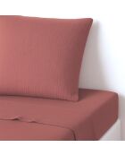 Drap plat gaze de coton Carla rouge toscane