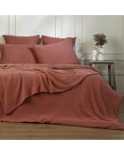 Drap plat gaze de coton Carla rouge toscane