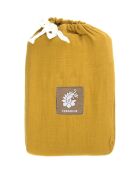 Juego de cama Clara de gasa de algodón amarillo azafrán