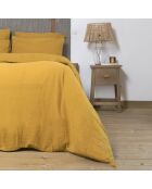 Juego de cama Clara de gasa de algodón amarillo azafrán