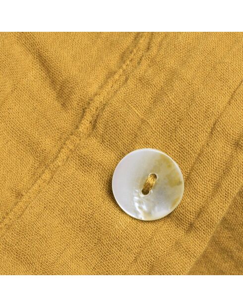 Juego de cama Clara de gasa de algodón amarillo azafrán