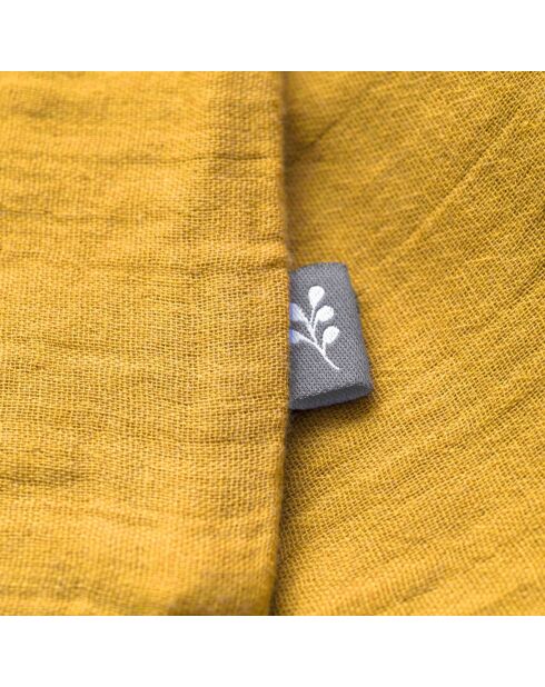 Juego de cama Clara de gasa de algodón amarillo azafrán