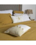 Juego de cama Clara de gasa de algodón amarillo azafrán