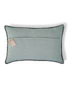 Cuscino Maxime in lino lavato celadon/nero