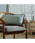 Cuscino Maxime in lino lavato celadon/nero