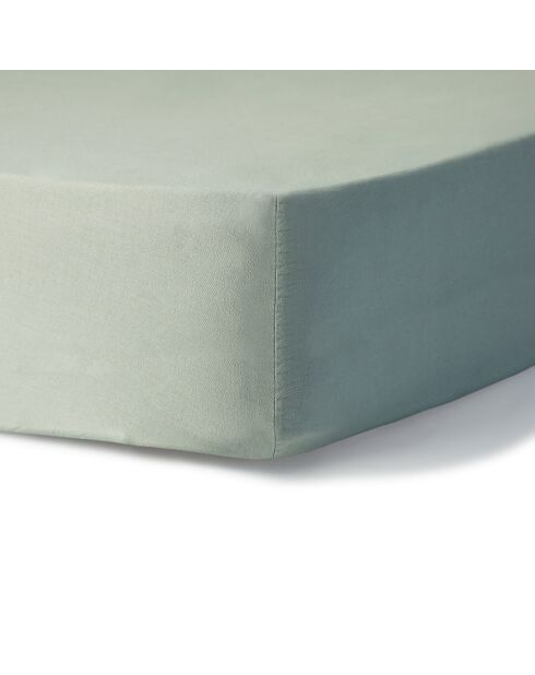 Drap housse en coton lavé Luna vert céladon