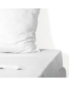 Drap plat percale de coton Nina blanc