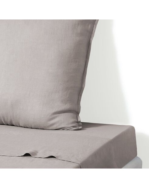 Drap plat lin lavé Camille naturel