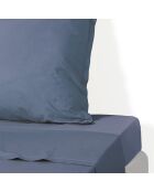 Drap plat percale de coton Nina bleu denim