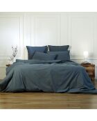 Drap plat percale de coton Nina bleu denim