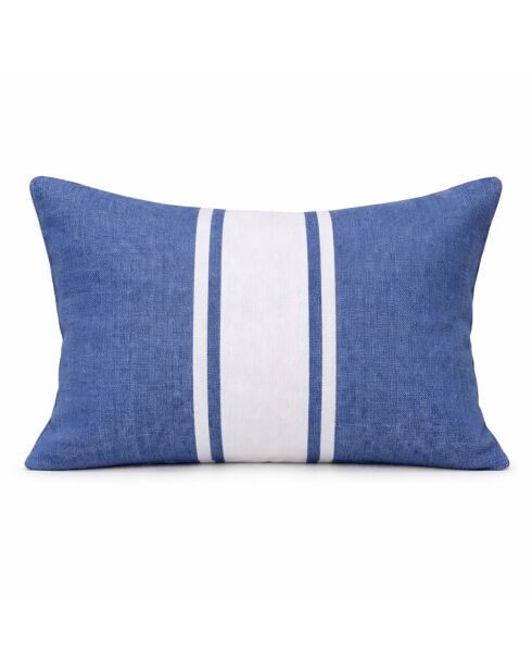 St Tropez Strandkissen aus griechischer Baumwolle, 39 x 25 cm, blau