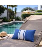 Cuscino da spiaggia St Tropez in cotone blu greco - 39x25 cm