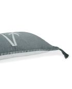 Oasis Velours Kissen aus Baumwollsamt, Stormblau