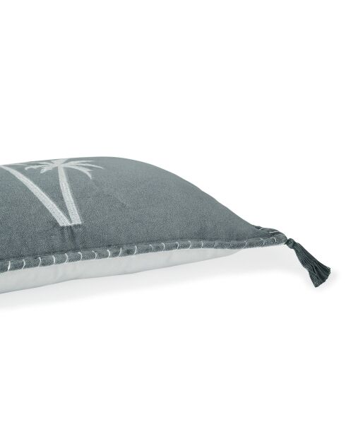 Oasis Velours Kissen aus Baumwollsamt, Stormblau