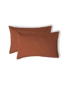 Lot de 2 Taies d'oreiller percale de coton Nina rouge toscane