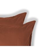 Lot de 2 Taies d'oreiller percale de coton Nina rouge toscane