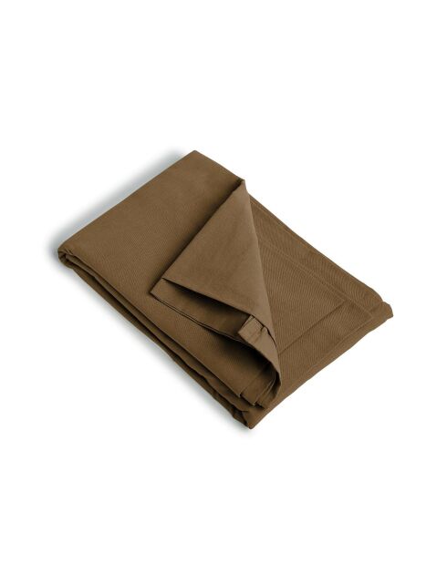 Drap housse en coton lavé Luna noisette