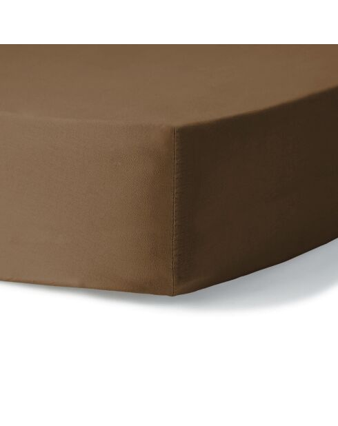 Drap housse en coton lavé Luna noisette