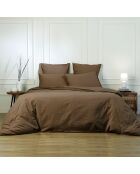 Drap housse en coton lavé Luna noisette