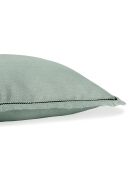 Kissen Gabriel aus gewaschenem Leinen seladonfarben/schwarz