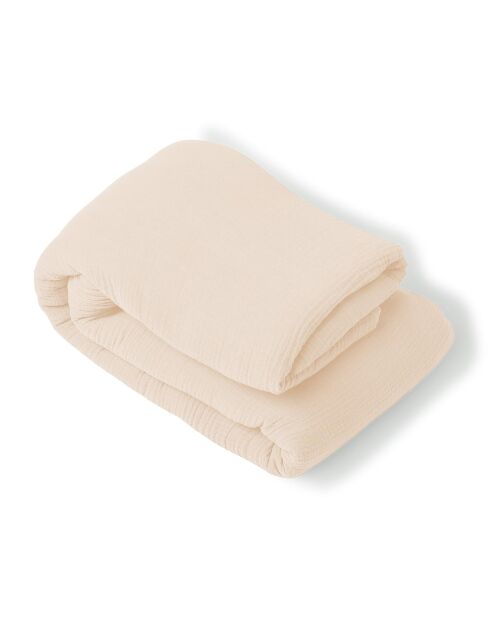 Colcha de gasa de algodón rosa Carla