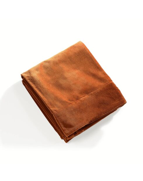 Fluweel lusgordijn van fluweel en terracotta katoen - 135x260 cm