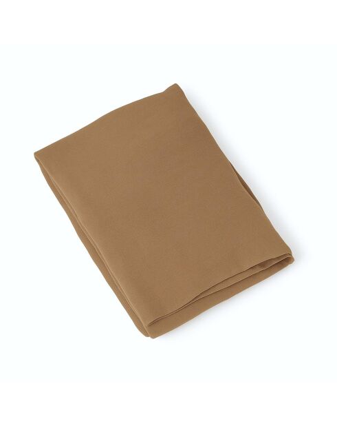Drap housse lin lavé Camille noisette
