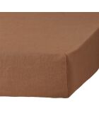 Drap housse lin lavé Camille noisette