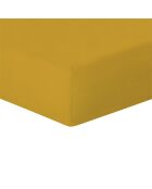 Drap housse lin lavé Hortense jaune moutarde