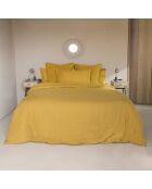 Drap housse lin lavé Hortense jaune moutarde