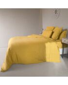 Drap housse lin lavé Hortense jaune moutarde