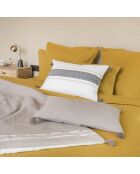 Drap housse lin lavé Hortense jaune moutarde