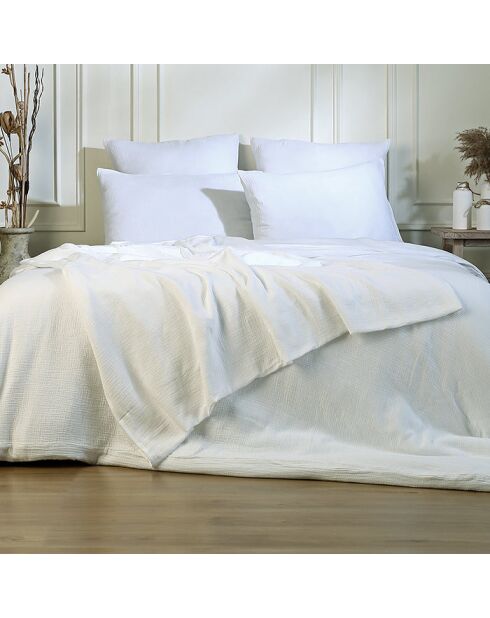 Colcha de gasa de algodón blanca Carla, 270 x 280 cm