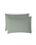Lot de 2 Taies d'oreiller gaze de coton Carla vert céladon