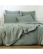 Lot de 2 Taies d'oreiller gaze de coton Carla vert céladon