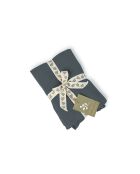 Lot de 2 Taies d'oreiller gaze de coton Carla bleu orage