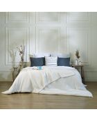 Lot de 2 Taies d'oreiller gaze de coton Carla bleu orage