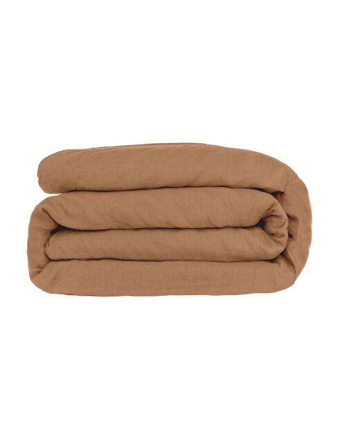 Parure de lit en satin de coton Julia caramel