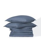 Jeansblaue Bettgarnitur Nina aus Baumwollperkal