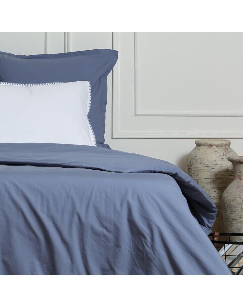 Juego de cama de percal de algodón Nina azul vaquero