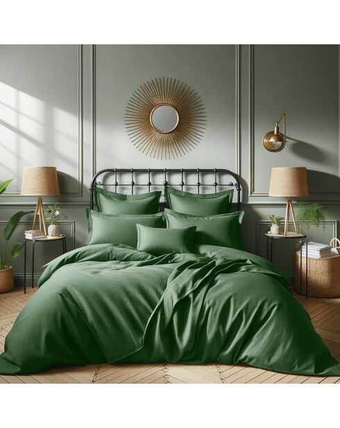 Parure de lit en satin de coton Julia vert sauge