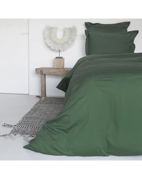 Parure de lit en satin de coton Julia vert sauge