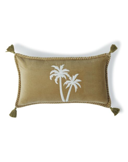 Oasis Velours Sable kussen van katoenfluweel
