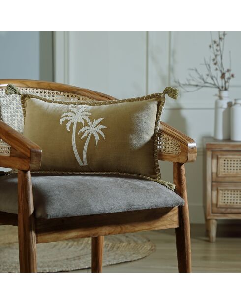 Oasis Velours Sable kussen van katoenfluweel